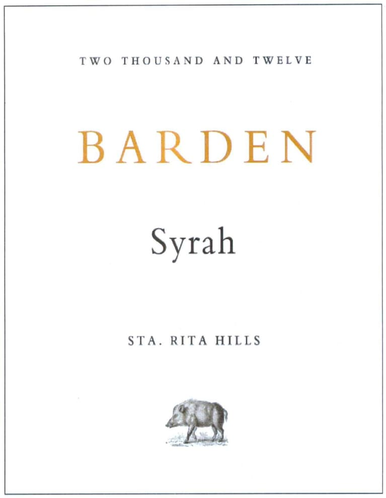 BARDEN SYRAH 13 750ML