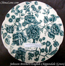 Johnson Brothers English Chippendale Green Round Bowl. Collectible piece.