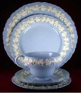 Wedgwood Cream on Lavender (Shell Edge) Footed Cup and Saucer Set