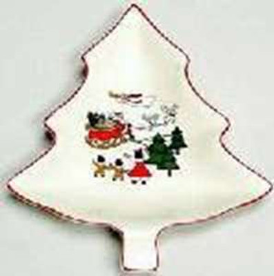 Mason's - Christmas Village (Scalloped) - Tree Dish