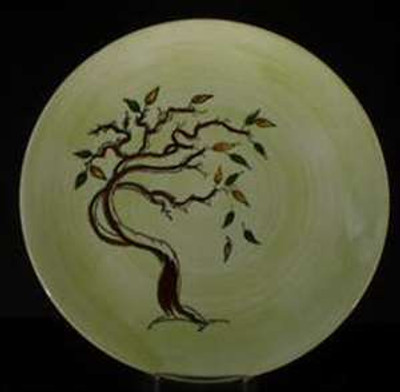 Westfall - CL1 ~ Tree on Green Spiral Background - Cup and Saucer