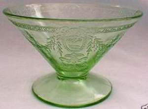 Hocking Glass Princess Green Creamer 2". Collectible replacement piece available at China Lane.