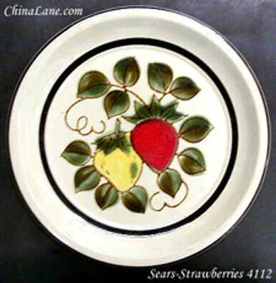 Sears - Strawberries 4112 - Dinner Plate