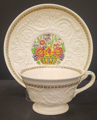 Wedgwood Windemere Multicolor Footed Cup and Saucer Set