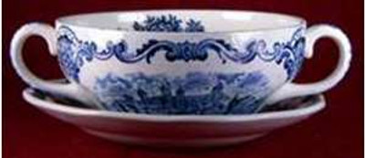 Wedgwood - Royal Homes of Britain ~ Blue - Cream Soup Saucer