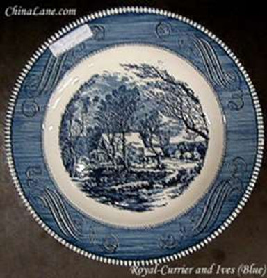 Royal - Currier & Ives ~ Blue - Round Bowl