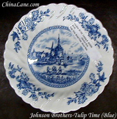 Johnson Brothers Tulip Time Blue Cereal Bowl - Light Wear.