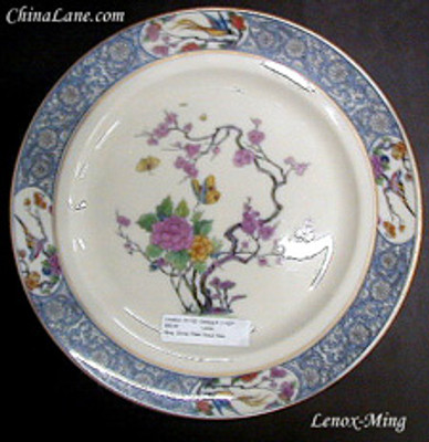 Lenox - Ming ~ Birds (Older)Blk/Gr Backstamp - Luncheon Plate