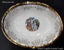 Homer Laughlin Colonial Couple Oval Bowl in the Homer Laughlin Colonial Couple pattern. Shop China Lane for replacement china