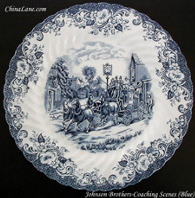 Johnson Brothers - Coaching Scenes ~ Blue - Dinner Plate