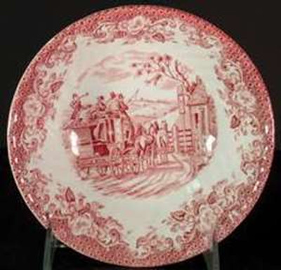 Johnson Brothers - Coaching Scenes ~ Pink - Dessert Bowl