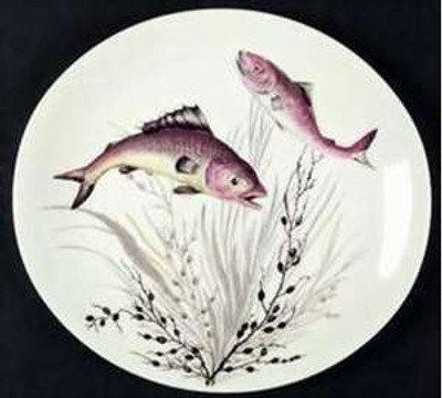 Johnson Brothers Fish Design #3 Dinner Plate from the Fish Design #3 collection by Johnson Brothers.