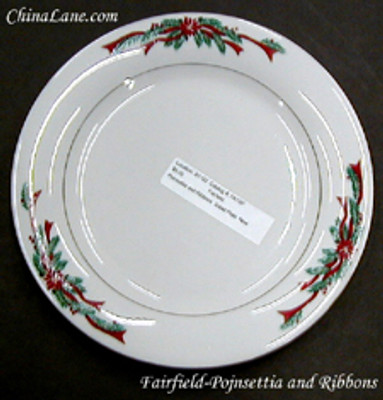 Fairfield - Poinsettia and Ribbons - Cup and Saucer