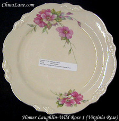 Homer Laughlin Wild Rose 1 (Virginia Rose) Soup Bowl - About New 2". Collectible replacement piece available at China Lane.