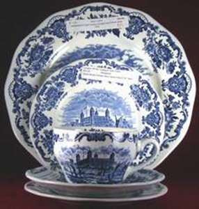Wedgwood Royal Homes of Britain Blue Covered Bowl and Lid.