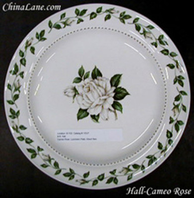 Hall Cameo Rose Luncheon Plate - About New 9". Collectible replacement piece available at China Lane.