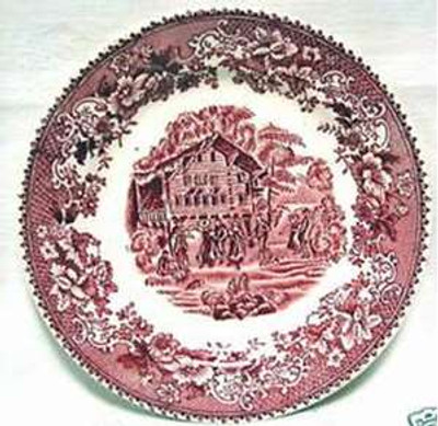 Hughes - Avon Cottage ~ Pink - Dinner Plate