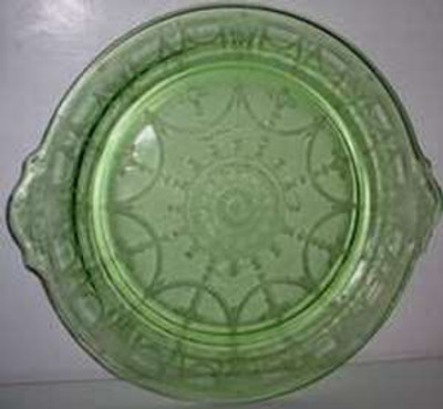 Hocking Glass - Cameo Ballerina ~ Green - Berry Bowl