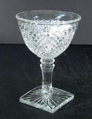 Westmoreland - English Hobnail ~ Clear - Champagne/Sherbert (Square Base)