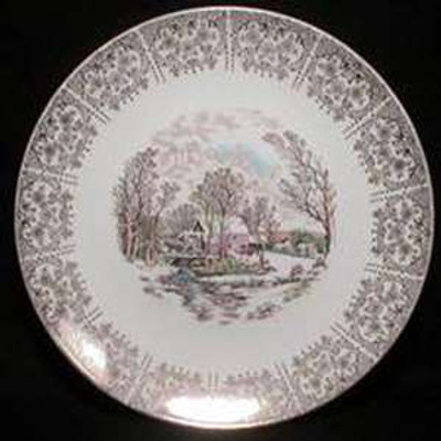 Monarch - Currier & Ives ~ Coupe - Platter- Small