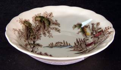 Johnson Brothers The Old Mill Brown Multicolor Dessert Bowl - New.