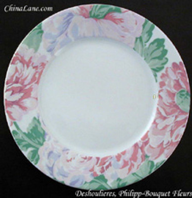 Deshoulieres  Fleurs Dinner Plate - collectible replacement piece at China Lane.