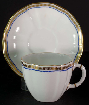 Royal Crown Derby - Carlton Blue A1300 - Cup and Saucer