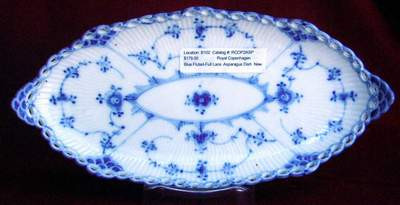 Royal Copenhagen - Blue Fluted ~ Full Lace - Pickle Dish