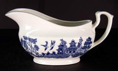 Churchill - Willow ~ Blue (Georgian Shape) - Gravy Boat