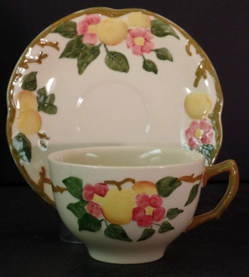 Johnson Brothers Peach Bloom Flat Cup and Saucer Set.