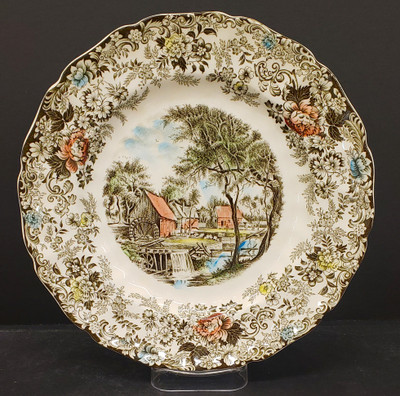Johnson Brothers Millstream Brown/Multicolor Dinner Plate - About New