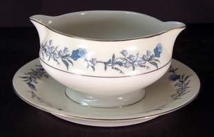 Haviland Clinton Gravy Boat with Underplate - Light Wear in the Haviland Clinton pattern. Shop China Lane for replacement chi
