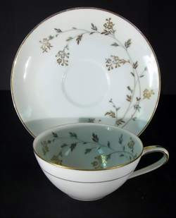 Noritake Andrea Flat Cup and Saucer Set