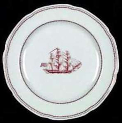 Spode Trade Winds Red W128 Footed Saucer - Trade Winds Red W128 by Spode.
