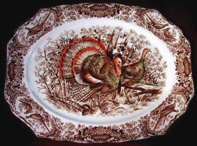 Johnson Brothers Wild Turkeys 20" Oval Serving Platter.