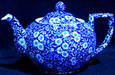 Staffordshire - Calico~Blue (Burleigh Mark) - Teapot