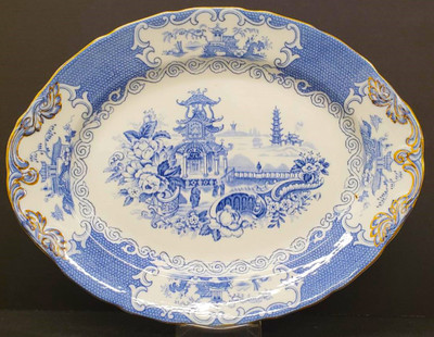 Allertons - Chinese Blue~Gold Trim - Platter