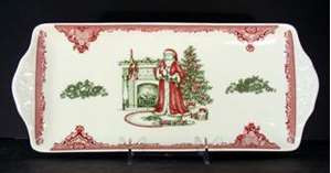 Castles Pink Christmas Tray from the Old Britain Castles Pink Christmas collection by Johnson Brothers.