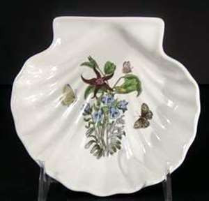 Portmeirion Botanic Garden Clam Shell Dish - Canterbury Bells, 5 1/2"