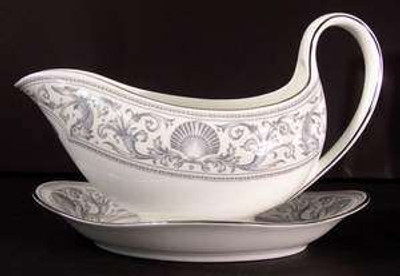 Wedgwood - White Dolphins R4652 - Gravy Boat