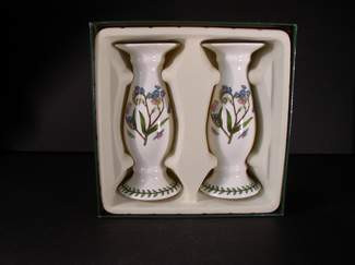 Portmeirion Botanic Garden Candle Stick Set, 6" with bo x