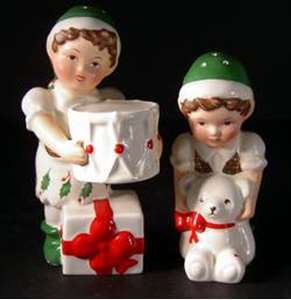 Lenox Holiday Elf Salt and Pepper - with Box. Collectible replacement piece available at China Lane.