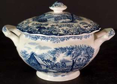 Johnson Brothers - Millstream~Blue - Sugar Bowl