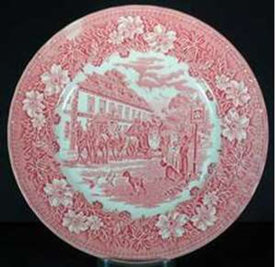 Royal Tudor - Coaching Scenes~Pink - Dinner Plate