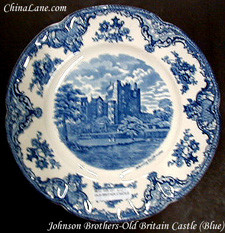 Johnson Brothers Old Britain Castles Blue Round Bowl - New, 8 3/8" Crown Backstamp
