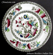 Johnson Brothers Indian Tree Green Key Bread Plate - Light Wear from the Indian Tree (Green Key) collection by Johnson Brothe