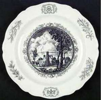 Wedgwood - Williamsburg Virginia~Black on White - Dinner Plate - C