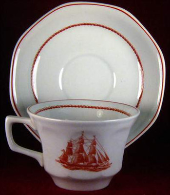 Wedgwood Flying Cloud Rust Saucer - Light Wear. Replacement piece available at China Lane.