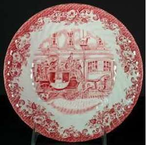 Johnson Brothers Coaching Scenes Pink Coupe Soup Bowl from the Coaching Scenes Pink collection by Johnson Brothers.