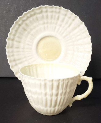 Belleek - Limpet~Yellow - Cup and Saucer - AN